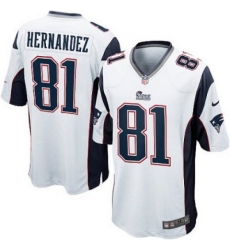 Youth Nike New England Patriots 81# Aaron Hernandez Game White Jerseys