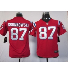 Youth Nike New England Patriots #87 Gronkowski Red Nike NFL Jerseys