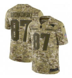 Youth Nike New England Patriots 87 Rob Gronkowski Limited Camo 2018 Salute to Service NFL Jersey