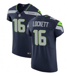 Men Nike Seahawks #16 Tyler Lockett Steel Blue Team Color Stitched NFL Vapor Untouchable Elite Jersey
