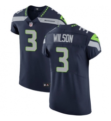 Men Nike Seahawks #3 Russell Wilson Steel Blue Team Color Stitched NFL Vapor Untouchable Elite Jersey