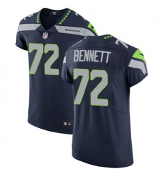 Men Nike Seahawks #72 Michael Bennett Steel Blue Team Color Stitched NFL Vapor Untouchable Elite Jersey