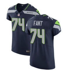 Men Nike Seahawks #74 George Fant Steel Blue Team Color Stitched NFL Vapor Untouchable Elite Jersey