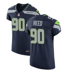 Men Nike Seahawks #90 Jarran Reed Steel Blue Team Color Stitched NFL Vapor Untouchable Elite Jersey