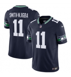 Men Seattle Seahawks 11 Jaxon Smith Njigba 2023 F U S E  Navy Limited Stitched Football Jersey