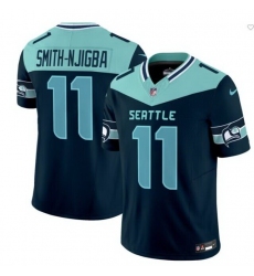 Men Seattle Seahawks 11 Jaxon Smith Njigba Navy Blue F U S E   Seattle City  Vapor Limited Stitched Football Jersey