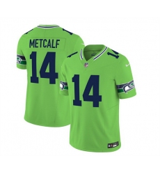 Men Seattle Seahawks 14 DK Metcalf 2023 F U S E  Green Limited Stitched Football Jersey