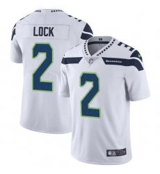 Men Seattle Seahawks 2 Drew Lock White Vapor Untouchable Limited Stitched jersey
