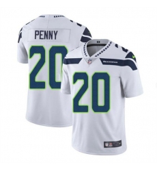 Men Seattle Seahawks 20 Rashaad Penny White Vapor Untouchable Limited Stitched Jersey