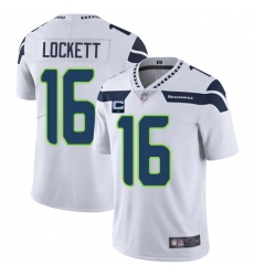 Men Seattle Seahawks 2022 #16 Tyler Lockett White With 1-star C Patch Vapor Untouchable Limited Stitched NFL Jersey
