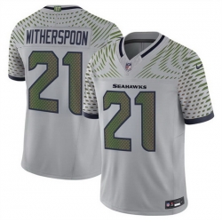 Men Seattle Seahawks 21 Devon Witherspoon Grey 2025 F U S E Rivalries Vapor Untouchable Limited Stitched Football Jersey