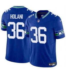 Men Seattle Seahawks 36 George Holani Royal 2024 F U S E Throwback Vapor Limited Stitched Football Jersey