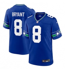 Men Seattle Seahawks 8 Coby Bryant Royal Throwback Player Stitched Game Jersey