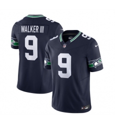 Men Seattle Seahawks 9 Kenneth Walker III 2023 F U S E  Navy Limited Stitched Football Jersey