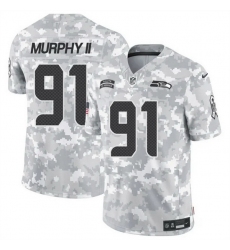 Men Seattle Seahawks 91 Byron Murphy II 2024 F U S E Arctic Camo Salute To Service Limited Stitched Football Jersey