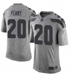 Mens Nike Seattle Seahawks 20 Rashaad Penny Limited Gray Gridiron NFL Jersey