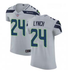 Mens Nike Seattle Seahawks 24 Marshawn Lynch Grey Alternate Vapor Untouchable Elite Player NFL Jersey