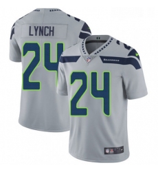 Mens Nike Seattle Seahawks 24 Marshawn Lynch Grey Alternate Vapor Untouchable Limited Player NFL Jersey