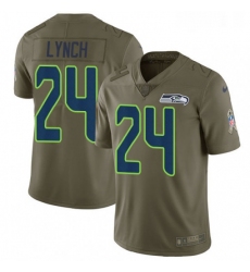 Mens Nike Seattle Seahawks 24 Marshawn Lynch Limited Olive 2017 Salute to Service NFL Jersey
