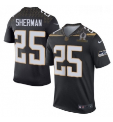 Mens Nike Seattle Seahawks 25 Richard Sherman Elite Black Team Irvin 2016 Pro Bowl NFL Jersey