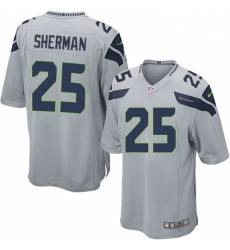 Mens Nike Seattle Seahawks 25 Richard Sherman Game Grey Alternate NFL Jersey