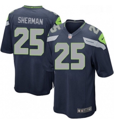 Mens Nike Seattle Seahawks 25 Richard Sherman Game Steel Blue Team Color NFL Jersey