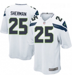 Mens Nike Seattle Seahawks 25 Richard Sherman Game White NFL Jersey