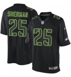 Mens Nike Seattle Seahawks 25 Richard Sherman Limited Black Impact NFL Jersey