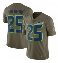 Mens Nike Seattle Seahawks 25 Richard Sherman Limited Olive 2017 Salute to Service NFL Jersey