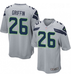 Mens Nike Seattle Seahawks 26 Shaquill Griffin Game Grey Alternate NFL Jersey