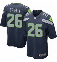 Mens Nike Seattle Seahawks 26 Shaquill Griffin Game Steel Blue Team Color NFL Jersey