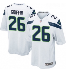 Mens Nike Seattle Seahawks 26 Shaquill Griffin Game White NFL Jersey