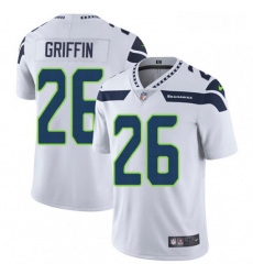Mens Nike Seattle Seahawks 26 Shaquill Griffin White Vapor Untouchable Limited Player NFL Jersey