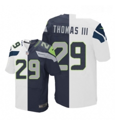 Mens Nike Seattle Seahawks 29 Earl Thomas III Elite NavyWhite Split Fashion NFL Jersey