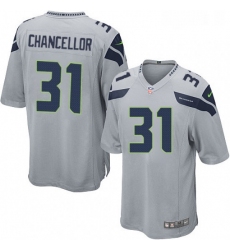 Mens Nike Seattle Seahawks 31 Kam Chancellor Game Grey Alternate NFL Jersey