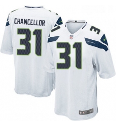 Mens Nike Seattle Seahawks 31 Kam Chancellor Game White NFL Jersey