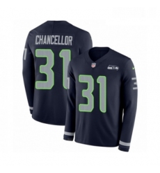 Mens Nike Seattle Seahawks 31 Kam Chancellor Limited Navy Blue Therma Long Sleeve NFL Jersey
