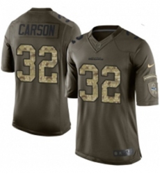 Mens Nike Seattle Seahawks 32 Chris Carson Elite Green Salute to Service NFL Jersey