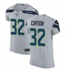 Mens Nike Seattle Seahawks 32 Chris Carson Grey Alternate Vapor Untouchable Elite Player NFL Jersey