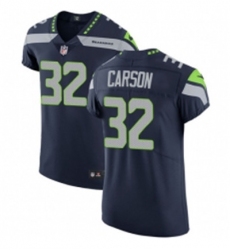 Mens Nike Seattle Seahawks 32 Chris Carson Navy Blue Team Color Vapor Untouchable Elite Player NFL Jersey