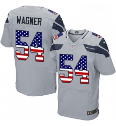 Mens Nike Seattle Seahawks 54 Bobby Wagner Elite Grey Alternate USA Flag Fashion NFL Jersey