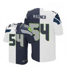 Mens Nike Seattle Seahawks 54 Bobby Wagner Elite NavyWhite Split Fashion NFL Jersey
