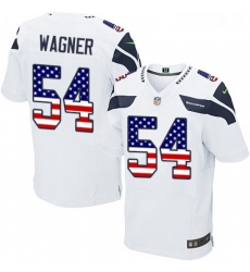 Mens Nike Seattle Seahawks 54 Bobby Wagner Elite White Road USA Flag Fashion NFL Jersey