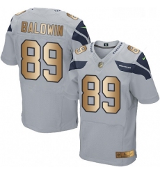 Mens Nike Seattle Seahawks 89 Doug Baldwin Elite GreyGold Alternate NFL Jersey