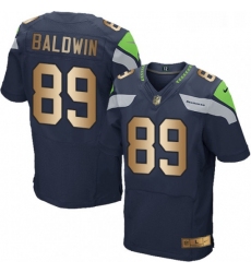 Mens Nike Seattle Seahawks 89 Doug Baldwin Elite NavyGold Team Color NFL Jersey