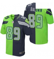 Mens Nike Seattle Seahawks 89 Doug Baldwin Elite NavyGreen Split Fashion NFL Jersey