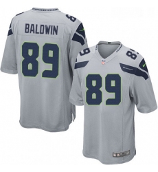 Mens Nike Seattle Seahawks 89 Doug Baldwin Game Grey Alternate NFL Jersey