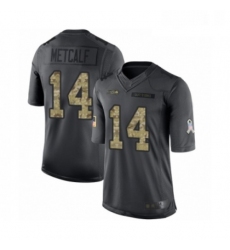 Mens Seattle Seahawks 14 DK Metcalf Limited Black 2016 Salute to Service Football Jersey