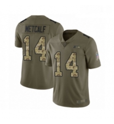 Mens Seattle Seahawks 14 DK Metcalf Limited Olive Camo 2017 Salute to Service Football Jersey