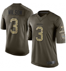 Mens Seattle Seahawks 3 Russell Wilson Nike Green Salute To Service Limited Jersey